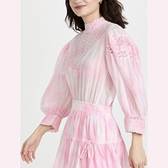 NWT Love Shack Fancy Viola Dress in Island Pink Hand Dye - Picture 6 of 13